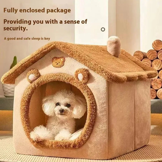 Luxury House-Style Pet Bed for Small Pets