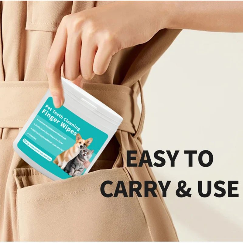 Premium Pet Finger Toothbrush Wipes