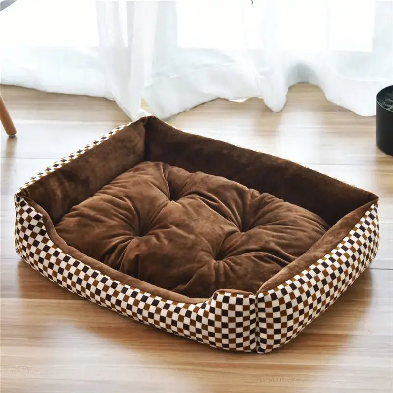 Candy-colored breathable cotton dog bed for cozy year-round rest