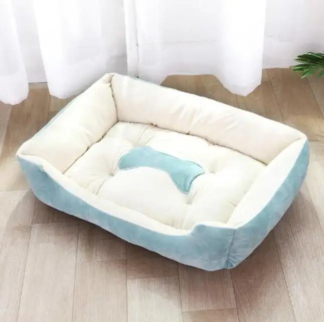 Candy-colored breathable cotton dog bed for cozy year-round rest