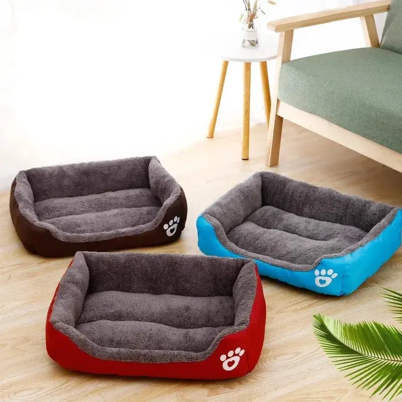 Candy-colored breathable cotton dog bed for cozy year-round rest