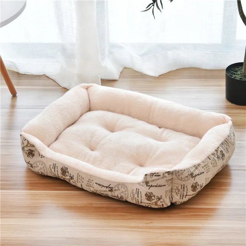 Candy-colored breathable cotton dog bed for cozy year-round rest