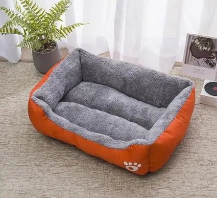 Candy-colored breathable cotton dog bed for cozy year-round rest
