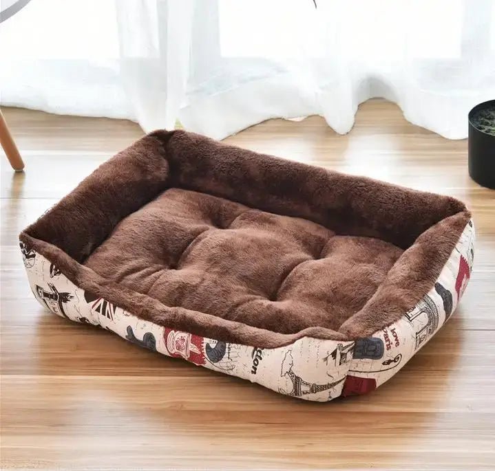 Candy-colored breathable cotton dog bed for cozy year-round rest