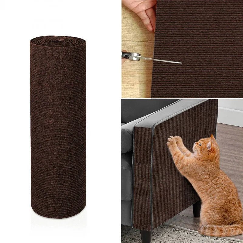 Self-Adhesive Cat Scratching Board Trimmable Cat Carpet Mat Prevent Cat Scratcher Furniture Couch Corner Indoor Wall Protector - Fairy Pet Shop